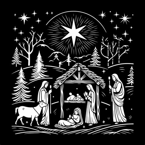 Black And White Nativity Scene Free Stock Photo - Public Domain Pictures