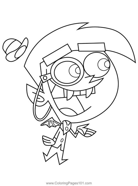 Anti Cosmo Fairly Odd Parents Coloring Page for Kids - Free The Fairly OddParents Printable ...