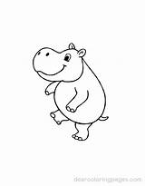 Hippo Coloring Pages sketch template