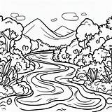 Coloriage Rivière Et Montagne  Télécharger Imprimer Gratuit Sur sketch template