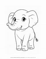 Boost Child Learning With Cute Elephant Coloring Page sketch template
