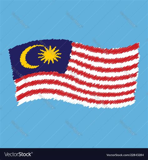 Malaysia - jalur gemilang flag flying Royalty Free Vector