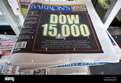 The cover of Barron's newspaper is seen on a newsstand in New York ...