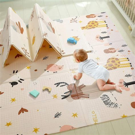 Baby Play Mat, Extra Large Baby Crawling Mat, Portable Waterproof Non Toxic Soft Foam, Anti-Slip ...