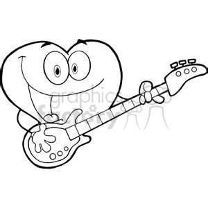 102559-Cartoon-Clipart-Romantic-Red-Heart-Man-Playing-A-Guitar-And-Singing clipart #383996 at ...