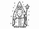 Happy Wizard Coloring Book  Page sketch template