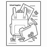 School Supplies Coloring Pages Home Sketch Page sketch template
