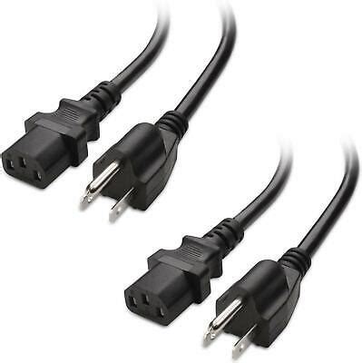 2 Pack DELL Computer Monitor Power Cord Cable DP/N 05120P 6ft AC 3 ...