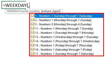 Excel Formula for Weekday (Examples) | Use of Weekday Excel Formula