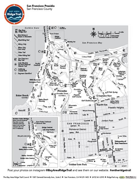 2017 Map Web San Francisco Presidio - Bay Area Ridge Trail