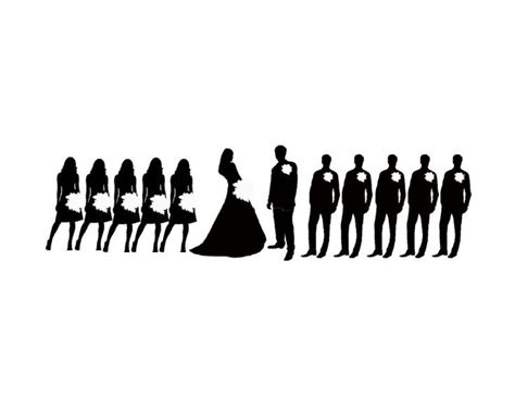 Free Wedding Party Silhouette Template, Download Free Wedding Party ...