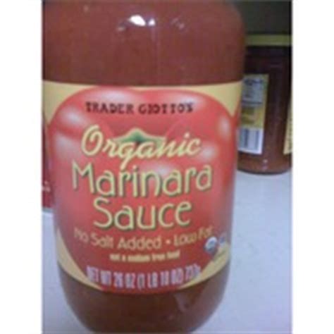 Trader Joe's Marinara Sauce - Organic No Salt Added: Calories, Nutrition Analysis & More | Fooducate