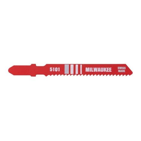 Milwaukee 3 in. 14 TPI T Shank High Speed Steel Jig Saw Blade-48-42-5101 - The Home Depot