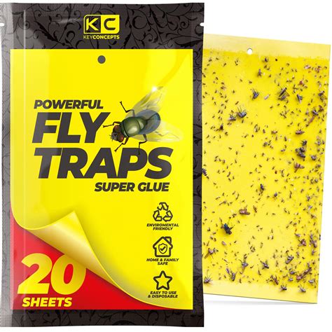 Yellow Sticky Traps (20 Pack), Fruit Fly Trap (Gnat Trap Indoor & Outdoor), Fly Paper, Fruit Fly ...