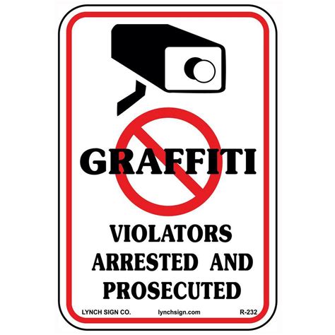 10 in. x 14 in. No Graffiti Sign Printed on More Durable, Thicker, Longer Lasting Styrene ...