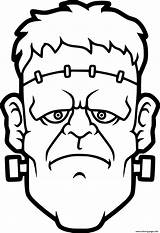 Realistic Frankenstein Head Coloring Page Printable sketch template