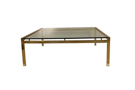 Mid Century Brass Glass Coffee Table - Mary Kay's Furniture
