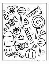 Halloween Candy And Treats Coloring Pages Free Printable  Cute sketch template