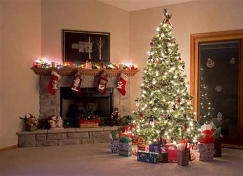 8x10ft(2.5x3m) Indoor christmas tree with Shining light bulb and gifts ...