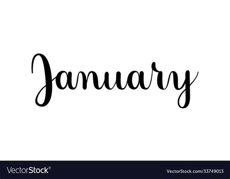 January handwritten month name Royalty Free Vector Image