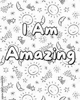 Affirmation Affirmations Esteem Sketch Coloring Page sketch template