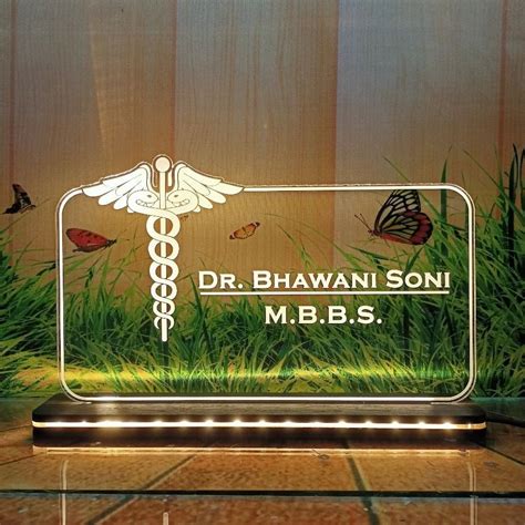 Best Gift For Doctors - Personalized LED Name Plate For Doctors ...