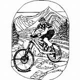 Mountain Biking Coloring Page · Creative Fabrica sketch template