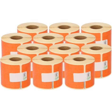 Dymo 99014 kompatible Etiketten, 101mm x 54mm, 220 Etiketten, orange, permanent