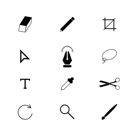 conjunto de iconos de herramientas de diseño 1228593 Vector en Vecteezy