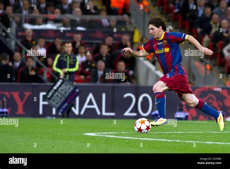 Lionel Messi of Barcelona in action during the 2011 UEFA Champions ...