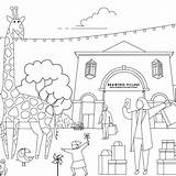 Coloring Pages Activity Village sketch template
