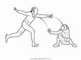 South Korea In Womens Fencing Coloring Page For Kids  Free sketch template