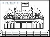 Red Fort coloring Printable page For Kids sketch template
