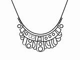 Easy Coloring Necklace Image  Page sketch template