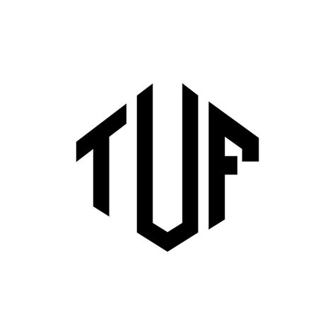 TUF letter logo design with polygon shape. TUF polygon and cube shape logo design. TUF hexagon ...