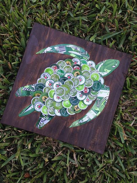 Sea Turtle Beer Cap Art, 12x 12, Signed Original - Etsy | Beer cap art, Bottle cap crafts ...