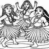 Hula Dancers Coloring Page Black And White · Creative Fabrica sketch template