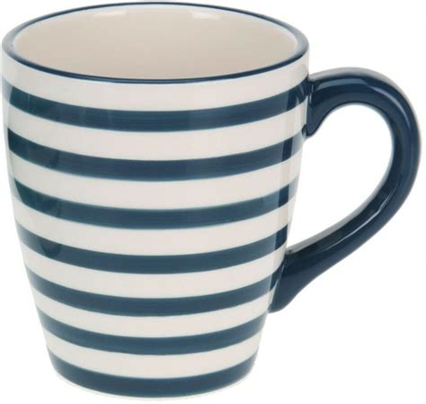 Set of 4 EXTRA Large Coffee Mugs Stoneware Striped Blue 480ml Capacity #Koop | Mugs, Coffee mugs ...