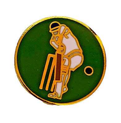 Vintage Cloisonne Enamel Cricket Player Picture Button | eBay