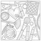 Premium Vector  Layout Of Decorative Cosmetics And Makeup Brushes On sketch template