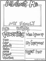 All About Me My Favorite Things Sketch Coloring Page sketch template