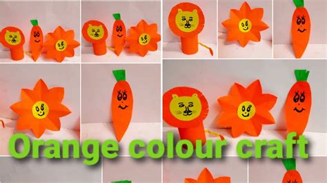 Orange colour craft ideas | Paper craft | Quick and easy craft ...