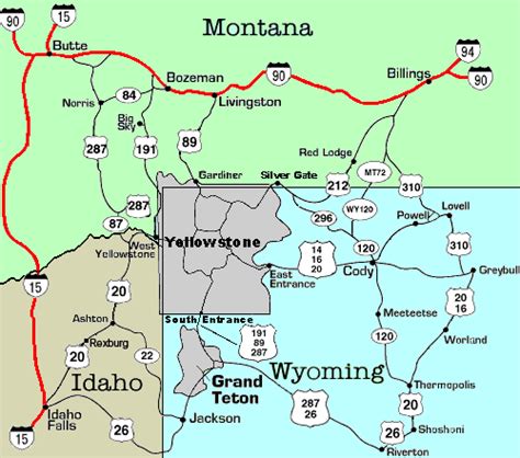 Cody Wyoming ~ Western Route Map