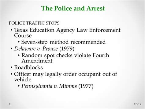 Chapter 13 Police and the Law 1-1. People think of the police in terms of the law The chapter ...