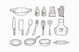 Kitchen Utensils Hand Draw Illustration Graphic By Dikas Studio  sketch template