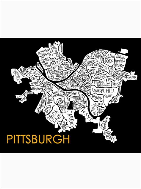 "Pittsburgh neighborhood map" T-shirt by margarethagan | Redbubble