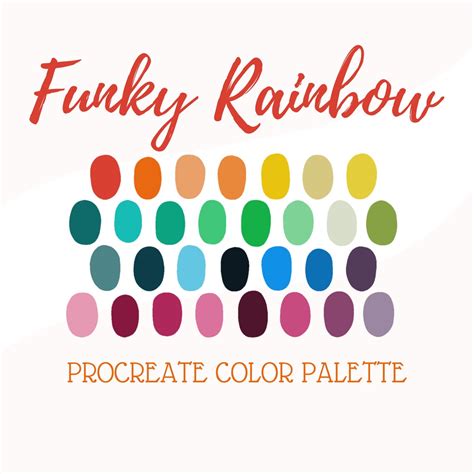 Procreate Color Palette Funky Rainbow - Etsy