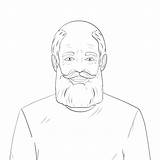 Premium Vector  Coloring Black Lines On A White Background old man sketch template