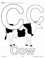 The Letter c Is For cow coloring Page sketch template
