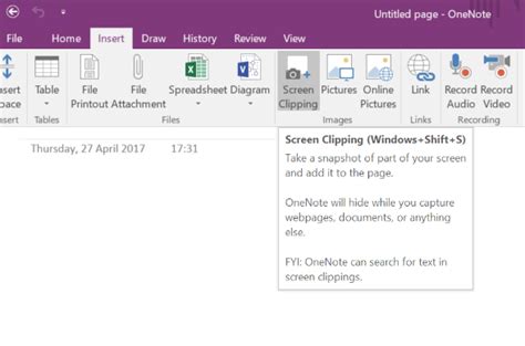 Chronicles of my life in IT: OneNote Screen Clipping Shortcut after Windows 10 Creators' Update